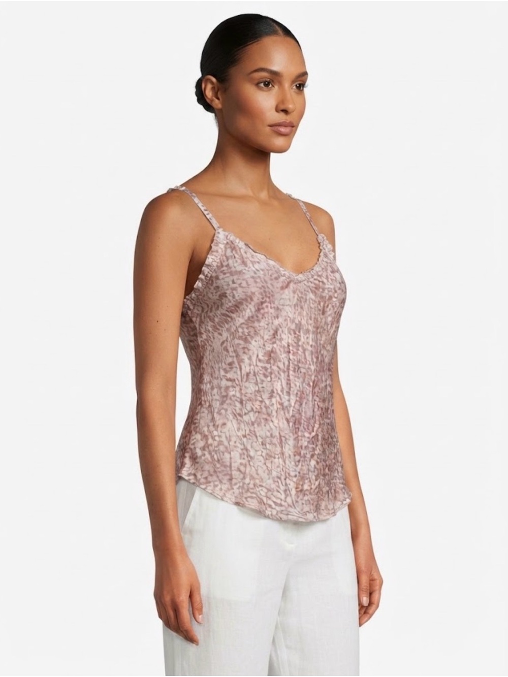 Bella Dahl Pink Lace-Trim V-Neck Cami